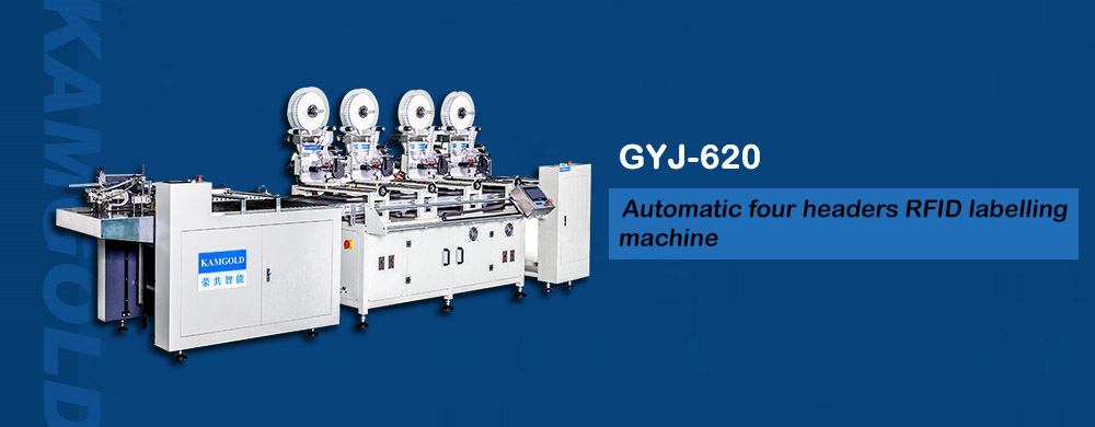 Automatic four headers RFID labelling machine